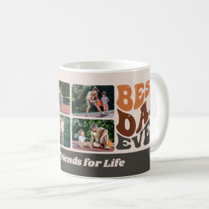 Bester Vater je 4 Foto und Groovy Retro Typografie Kaffeetasse