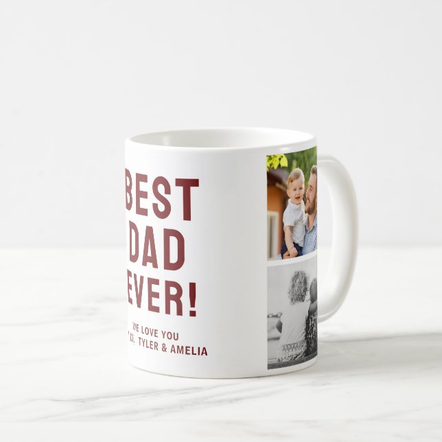Bester Vater je 4 FotoCollage Kaffeetasse (VorderseiteRechts)