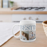Bester Vater je 4 FotoCollage Kaffeetasse<br><div class="desc">Schaffen Sie einen süßen Sake für einen geliebten Papa diesen Vatertag mit diesem einfachen Design,  das vier Ihrer Lieblings-Fotos enthält. "Best Vater Ever" erscheint oben in Blautönen.</div>
