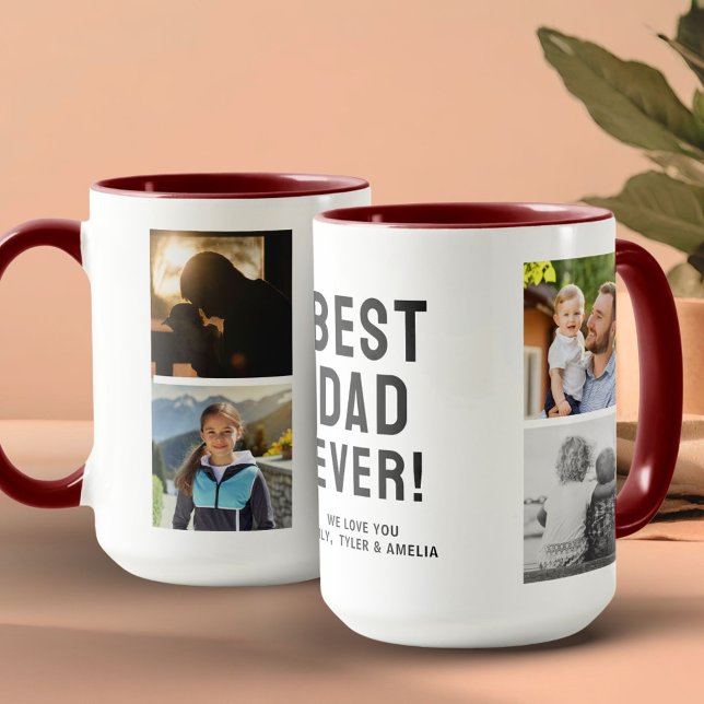 Bester Vater je 4 Fotomaterial Rot Tasse (Von Creator hochgeladen)