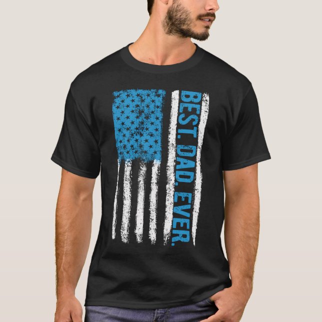 Bester Vater je 4. Juli Amerikanische Flagge Usa V T-Shirt (Vorderseite)