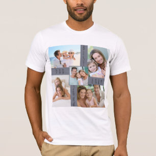 Bester Vater je 5 Bilderfamilie FotoCollage T-Shirt