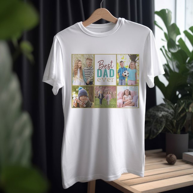 Bester Vater je 5 FotoCollage T-Shirt (Von Creator hochgeladen)