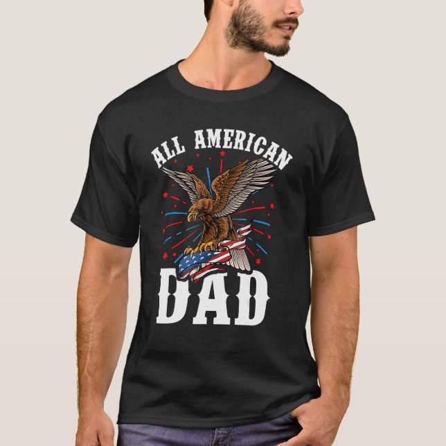 Bester Vater je alle amerikanischen Vater Eagle Am T-Shirt (Vorderseite)