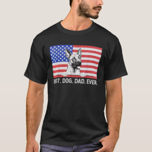 Bester Vater je amerikanische Flagge Belgischer Ma T-Shirt