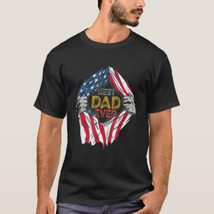 Bester Vater je amerikanische Flagge Super Hero Fa T-Shirt