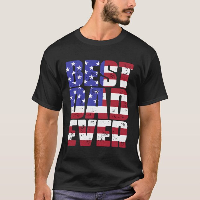 Bester Vater je amerikanischer Flaggenvater -€™S D T-Shirt (Vorderseite)