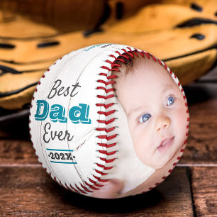 Bester Vater je Aquamarine Typografie Weißes Rusti Baseball
