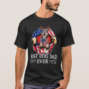 Bester Vater je australische Kelpie American Flag T-Shirt