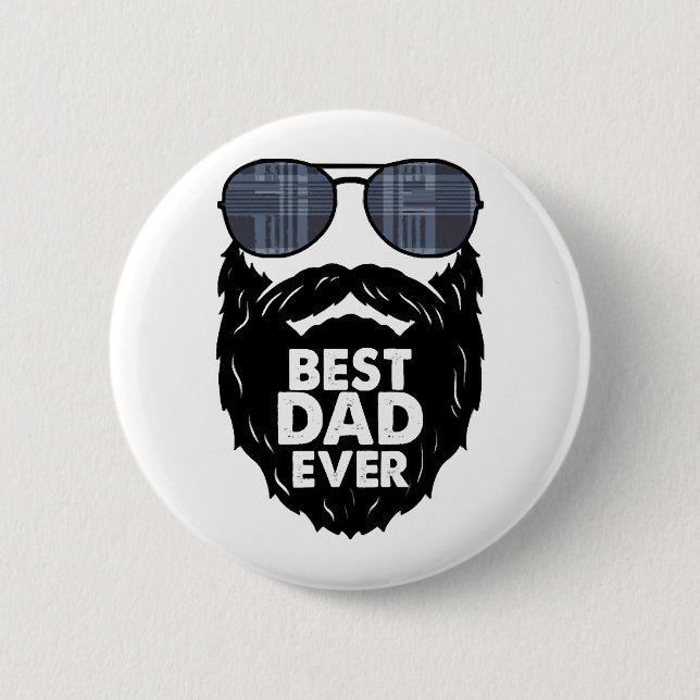 Bester Vater je Bart bärtige Vater Sonnenbrille sc Button (Vorderseite)