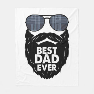 Bester Vater je Bart bärtige Vater Sonnenbrille sc Fleecedecke