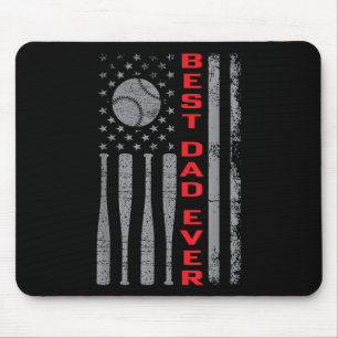 Bester Vater je Baseball-Fahne mit Vintager US-ame Mousepad
