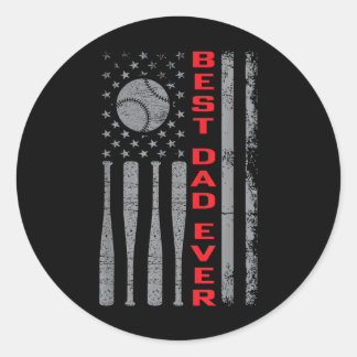 Bester Vater je Baseball-Fahne mit Vintager US-ame Runder Aufkleber