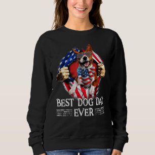 Bester Vater je Basenji - Amerikanische Fahne für  Sweatshirt