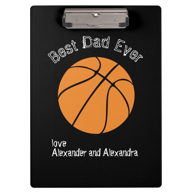 Bester Vater je Basketball gestörter Text Klemmbrett (Vorderseite)