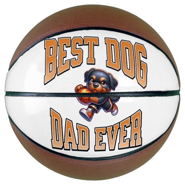 Bester Vater je - Basketball Pup Geschenkdesign (Vorderseite)