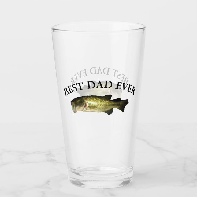 Bester Vater je Bass Fishing Beer Glas (Vorderseite)