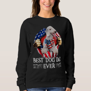 Bester Vater je Bedlington Terrier American Flag Sweatshirt