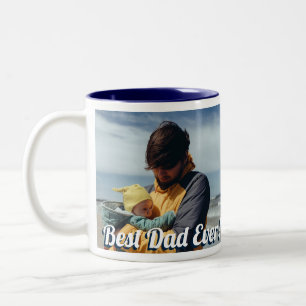 Bester Vater je! Benutzerdefinierte 2 horizontale  Zweifarbige Tasse