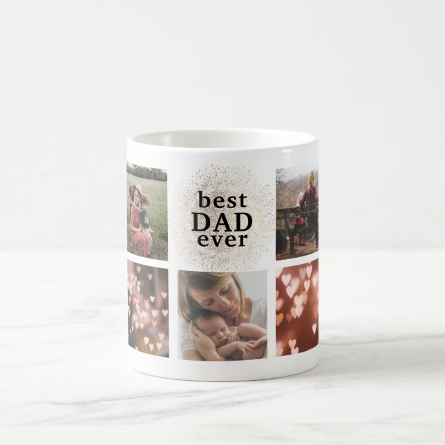 Bester VATER je benutzerdefinierte Gold Multi-Foto Kaffeetasse (Mittel)