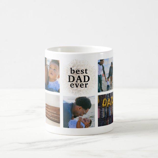 Bester VATER je benutzerdefinierte Gold Multi-Foto Kaffeetasse (Mittel)