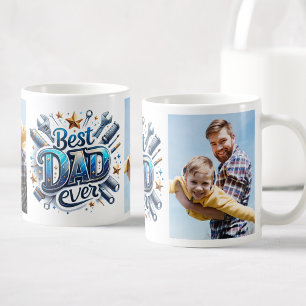 Bester Vater je benutzerdefinierter Foto Collage H Kaffeetasse