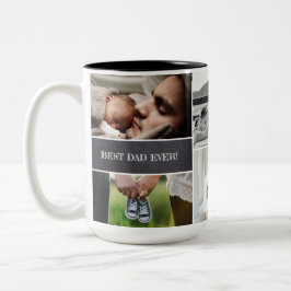 Bester Vater je benutzerdefiniertes Foto Collage D Zweifarbige Tasse