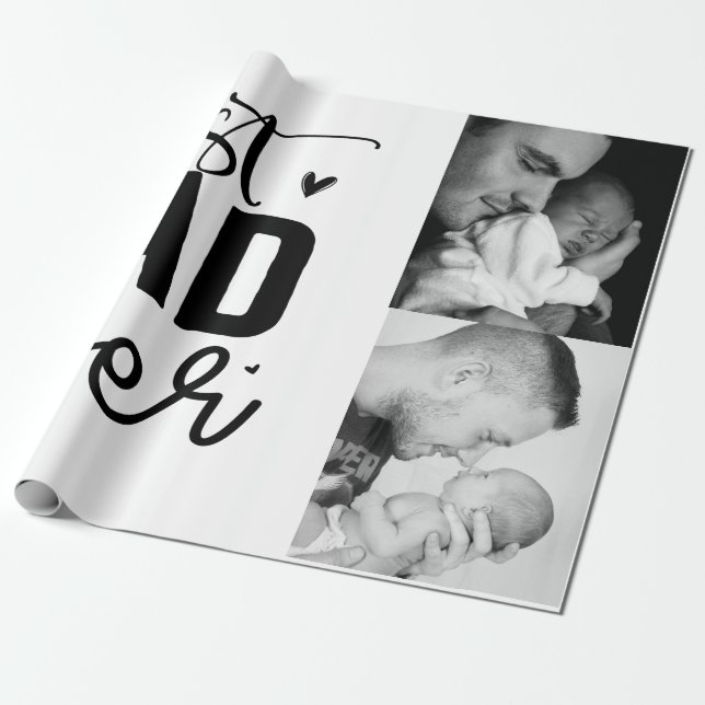 Bester Vater je benutzerdefiniertes Foto Geschenkpapier (Ungerollt)