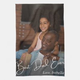 Bester Vater je benutzerdefiniertes Foto Geschirrtuch