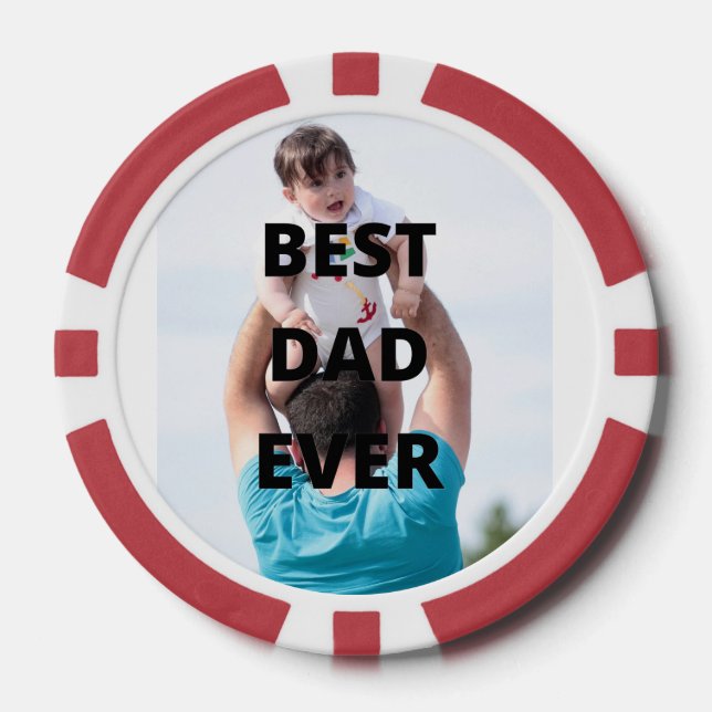 Bester Vater je benutzerdefiniertes Foto Pokerchips (Vorderseite)
