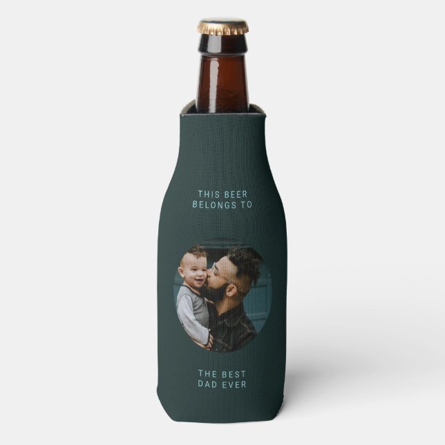 Bester Vater je | Benutzerdefiniertes Foto und Tex Flaschenkühler (Flaschenvorderseite)