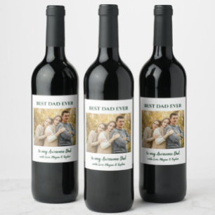 Bester Vater je benutzerdefiniertes Foto Weinetikett
