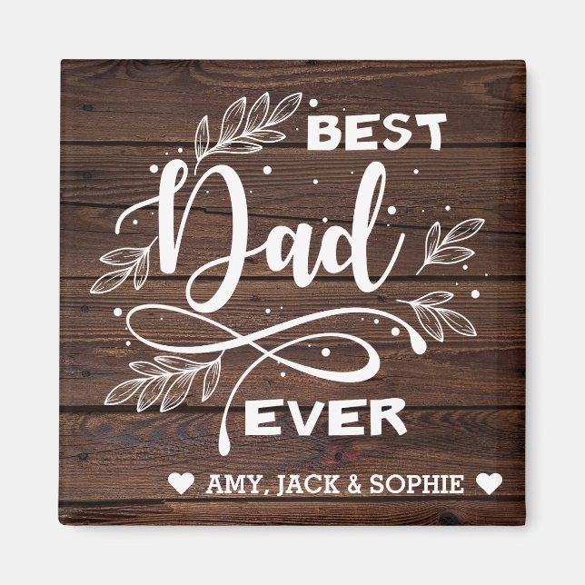 Bester Vater je benutzerdefiniertes, modernes Scri Magnet (Vorne)