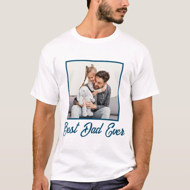 Bester Vater je benutzerdefiniertes Vatertag Foto  T-Shirt (Vorderseite)