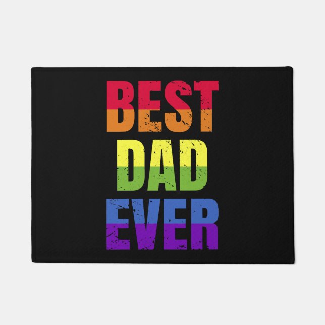 Bester Vater je - Beste Papa Pride LGBT Fußmatte (Vorderseite)