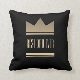 Bester Vater je Black and Gold King Crown Moderne Kissen