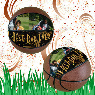 Bester Vater je Black Gold Leafy Wirbel Modernes F Basketball