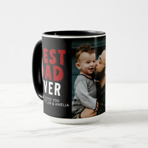 Bester Vater je Black Red Family Foto Tasse