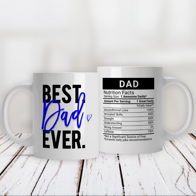 Bester Vater je Blau + Nährwertdaten, Jumbo-Tasse (Von Creator hochgeladen)