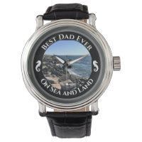 Bester Vater je blauer Atlantik Felsstrand