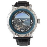 Bester Vater je blauer Atlantik Felsstrand