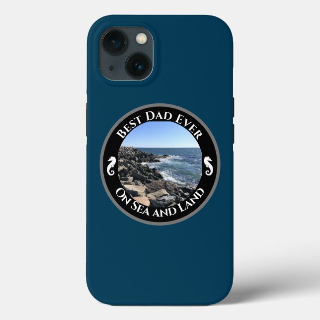 Bester Vater je blauer Atlantik Felsstrand Case-Mate iPhone Hülle (Rückseite)