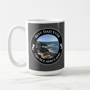 Bester Vater je blauer Atlantik Felsstrand Kaffeetasse