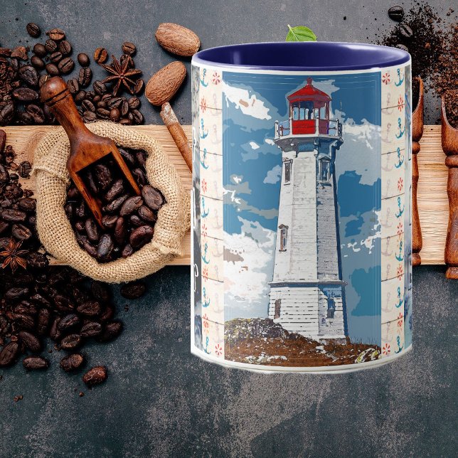 Bester Vater je Blue Ocean Waves Leuchtturm Tasse (Von Creator hochgeladen)