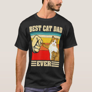 Bester Vater je Bump Vintag Retro Katze Daddy Fett T-Shirt