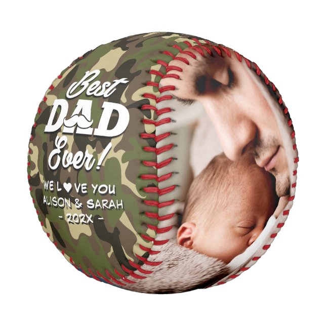 Bester Vater je Camouflage Military Vaterschaft Fo Baseball (Schrägansicht)