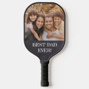 Bester Vater je! Chalkboard Benutzerdefiniertes Fo Pickleball Schläger
