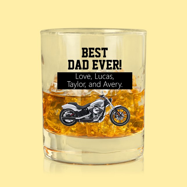 Bester Vater je Cool Motorrad Vater Bike Whiskyglas (Best Dad Ever! Personalized Motorcycle Whiskey Glass Gift. Father's Day Christmas)
