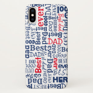 Bester Vater je Coole Typografie Rot Weiß und Blau Case-Mate iPhone Hülle