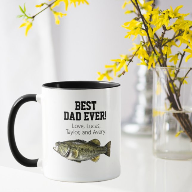Bester Vater je Cooler Bass Fishing Vatertag Tasse (Von Creator hochgeladen)